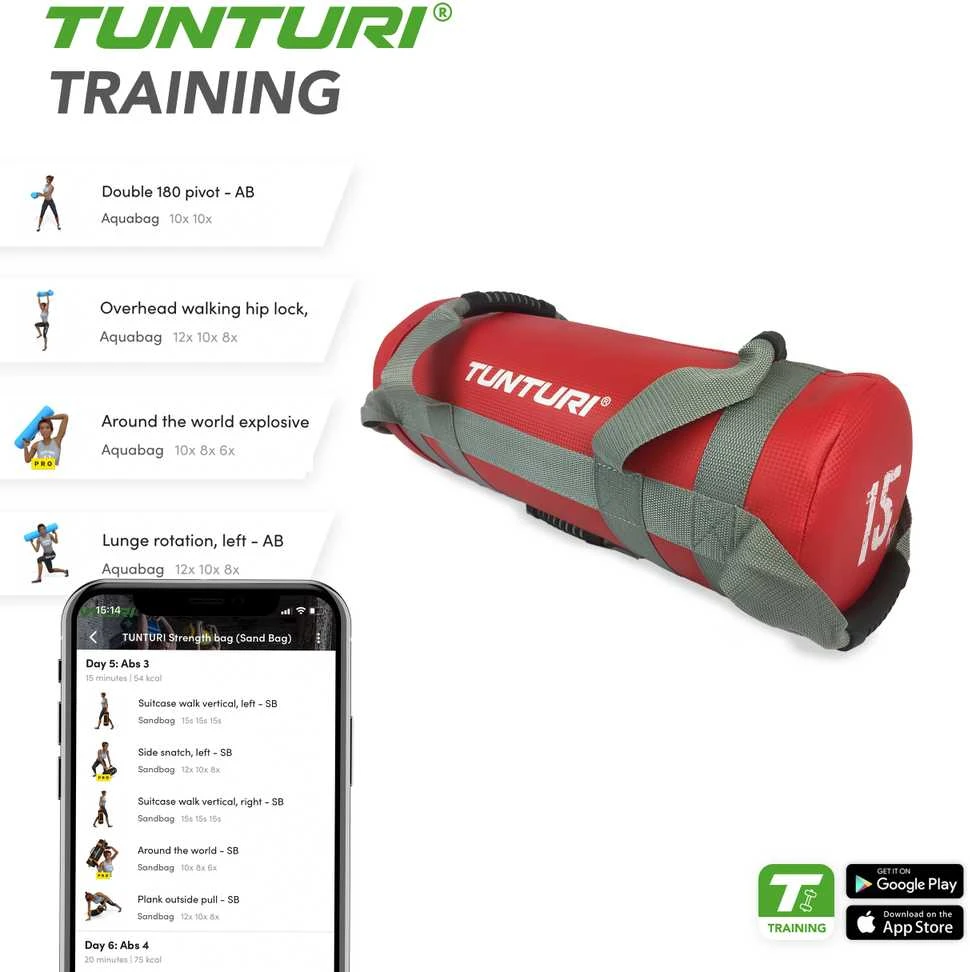 Jėgos maišas TUNTURI Strengthbag 5-25kg (Svoris: 15 kg)