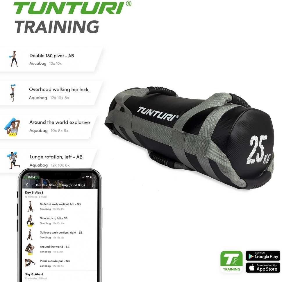 Jėgos maišas TUNTURI Strengthbag 5-25kg (Svoris: 25 kg)