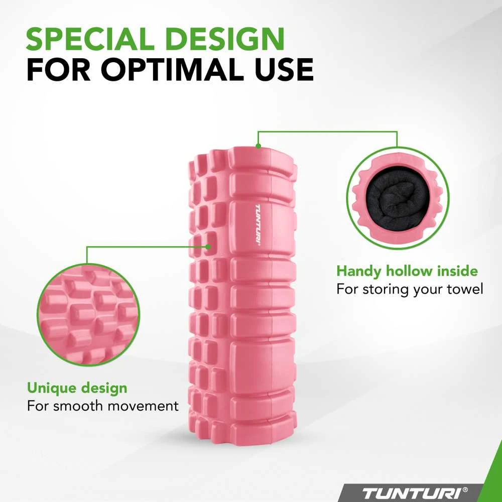 Masažinis Volas Tunturi Yoga Grid Foam Roller, 33 cm (Spalva: Rose auksinis)