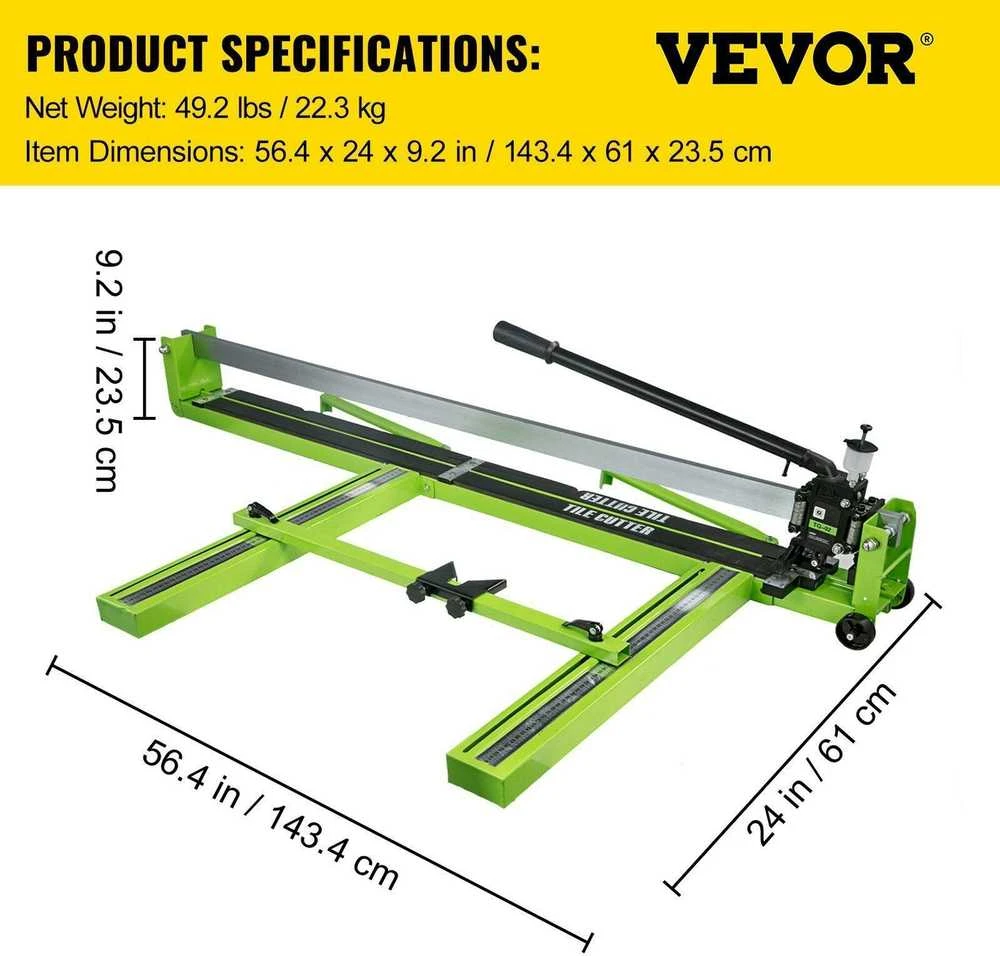 VEVOR 47 cm plytelių pjaustymo įrankis su lazeriniu vadovu