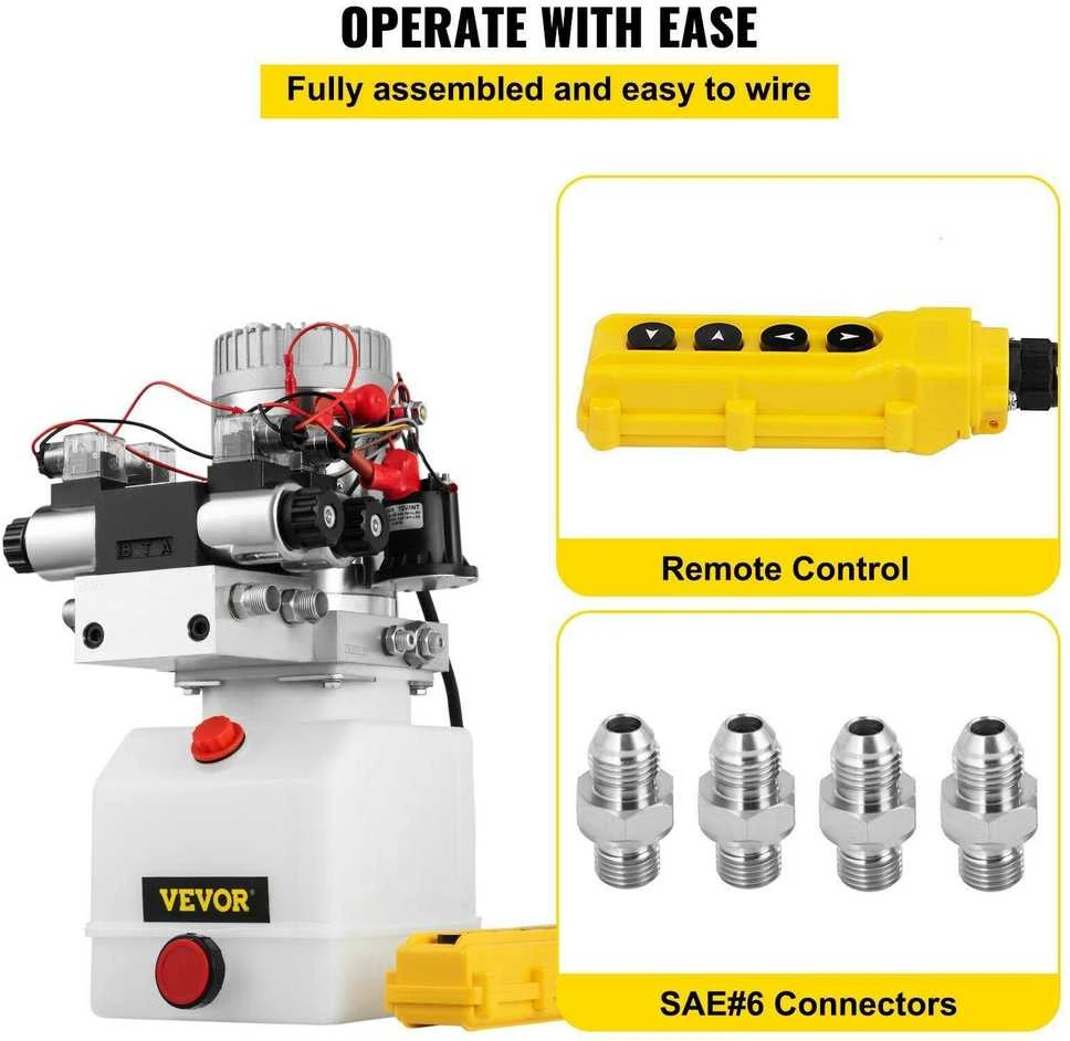 VEVOR 12V 4,5L dviveiksmis hidraulinis agregatas