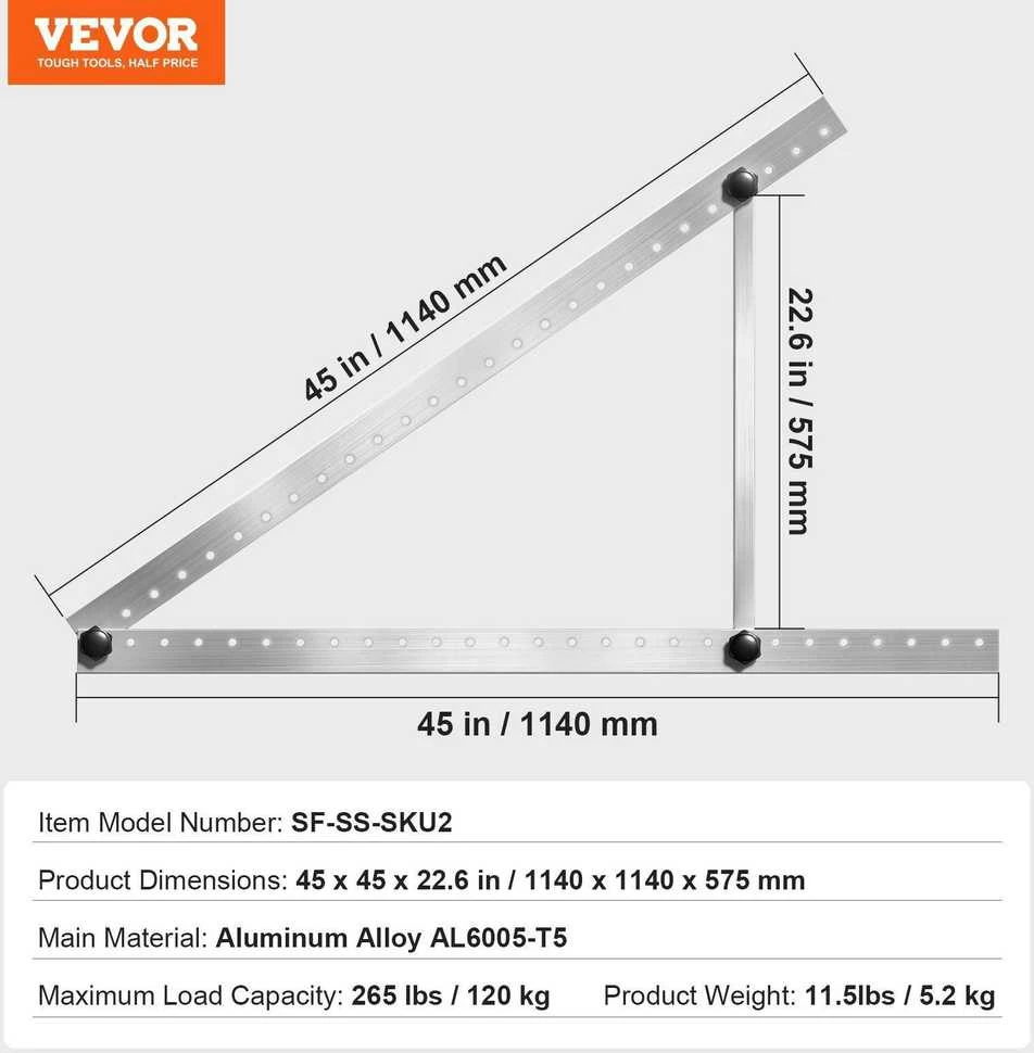 VEVOR 45 colių saulės baterijų tvirtinimo laikikliai