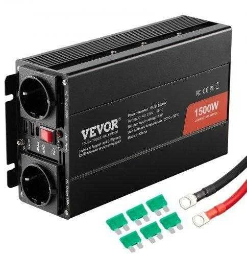 VEVOR Modifikuotas sinusinis keitiklis 1500W 12V į 230V