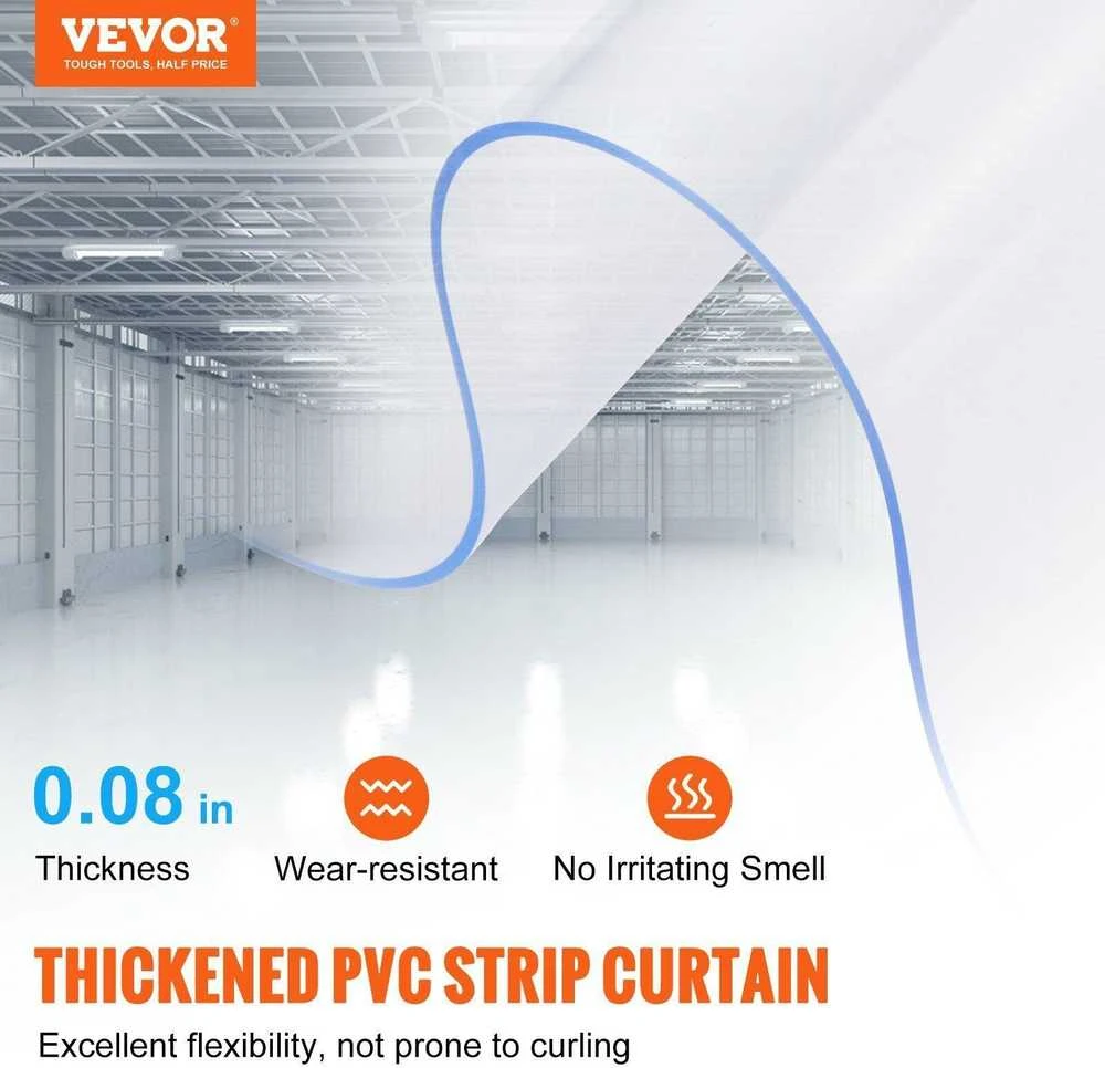 VEVOR PVC juostų užuolaida šaldytuvo durims 152x213 cm