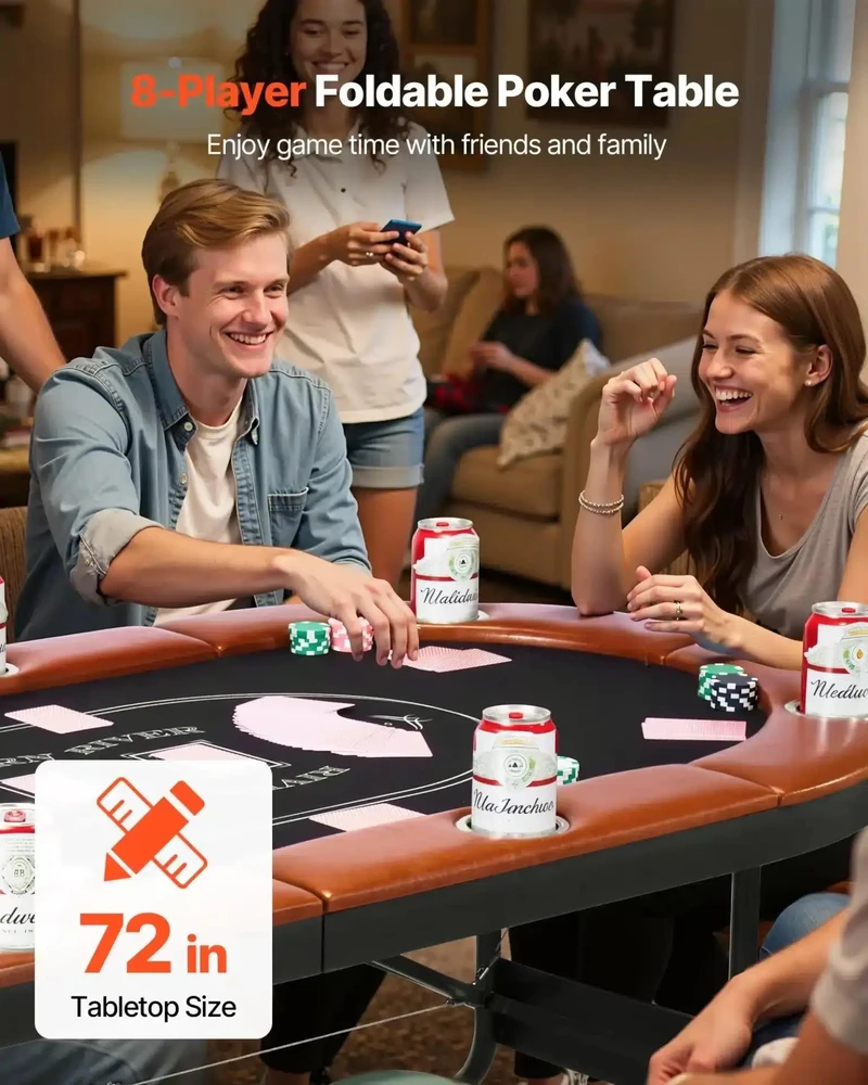 VEVOR Sulankstomas pokerio stalas 8 žaidėjams