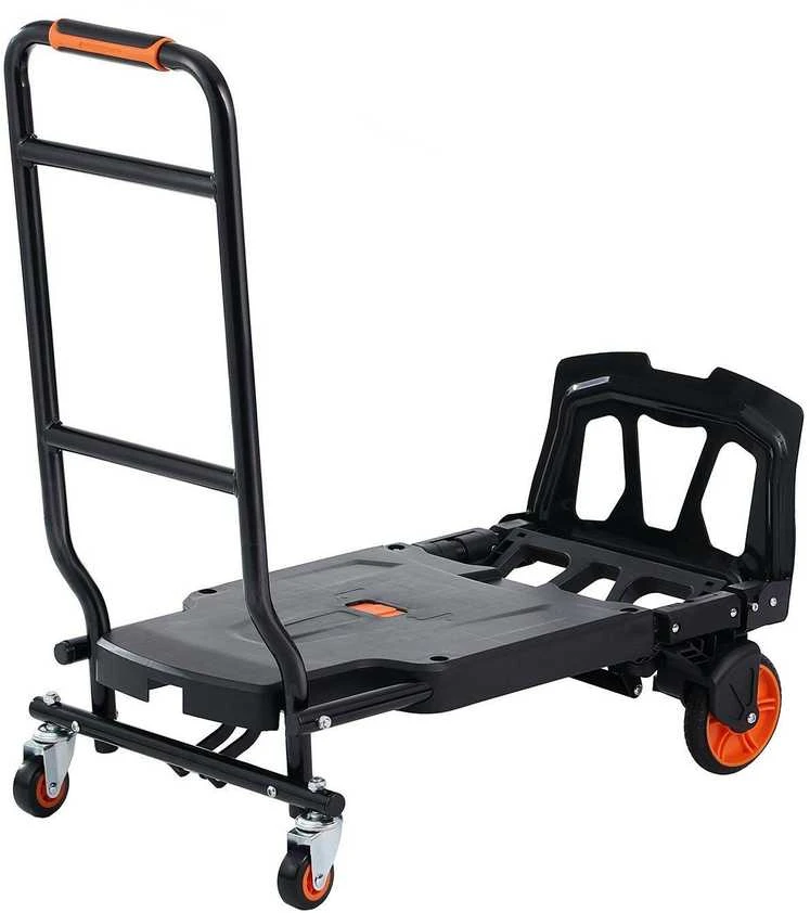 VEVOR Aliumininis vežimėlis, 2 viename, 136 kg apkrova