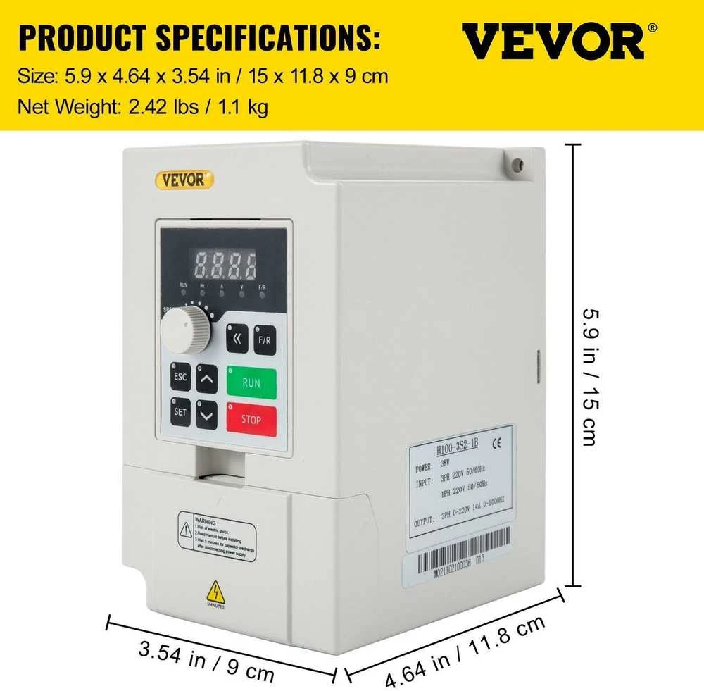 VEVOR Kintamo dažnio pavara 3 kW CNC varikliui