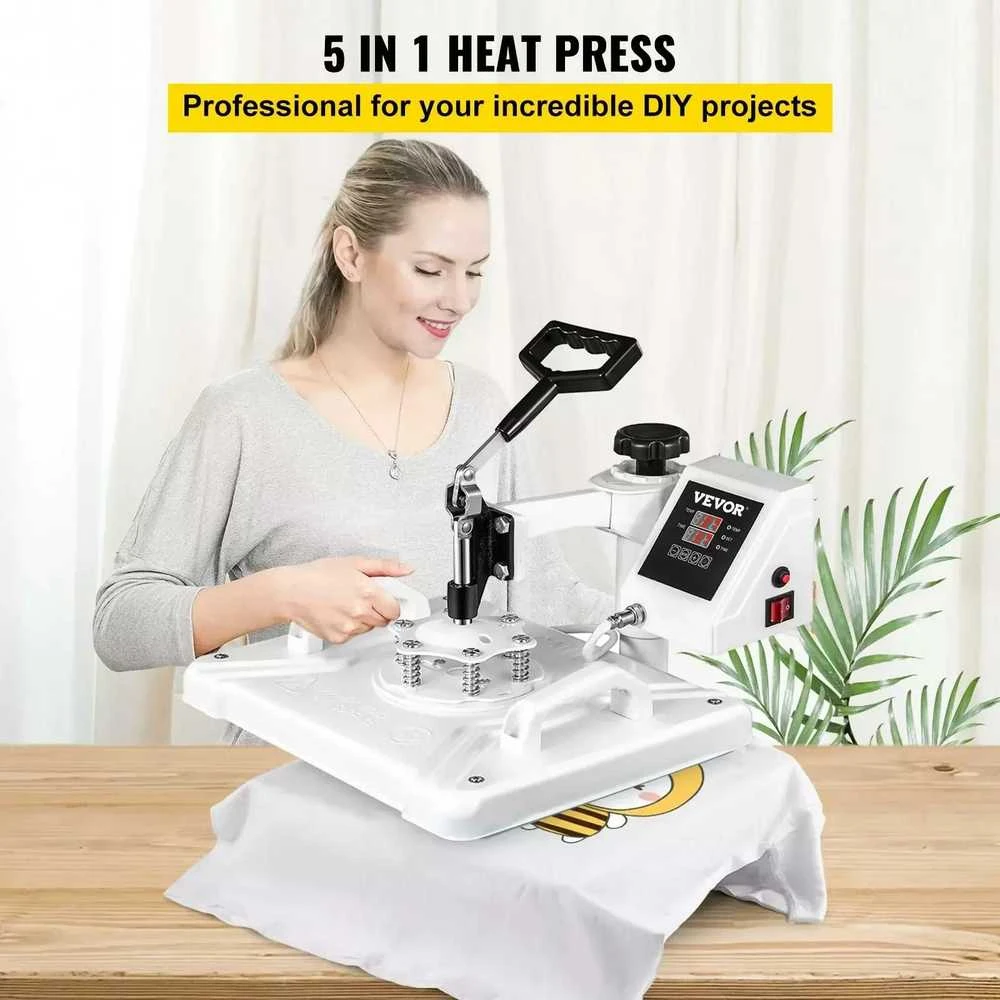 VEVOR Šilumos presas 30x38 cm 5 viename 1250W