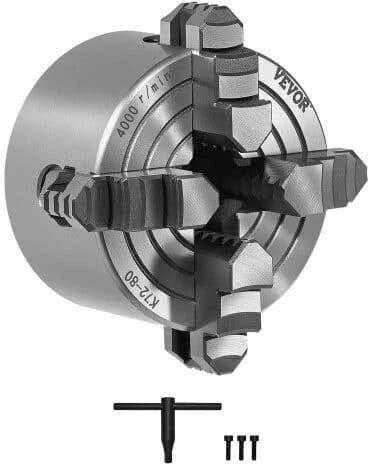 VEVOR 80 mm keturių žandų savicentrė tekinimo griebtuvas