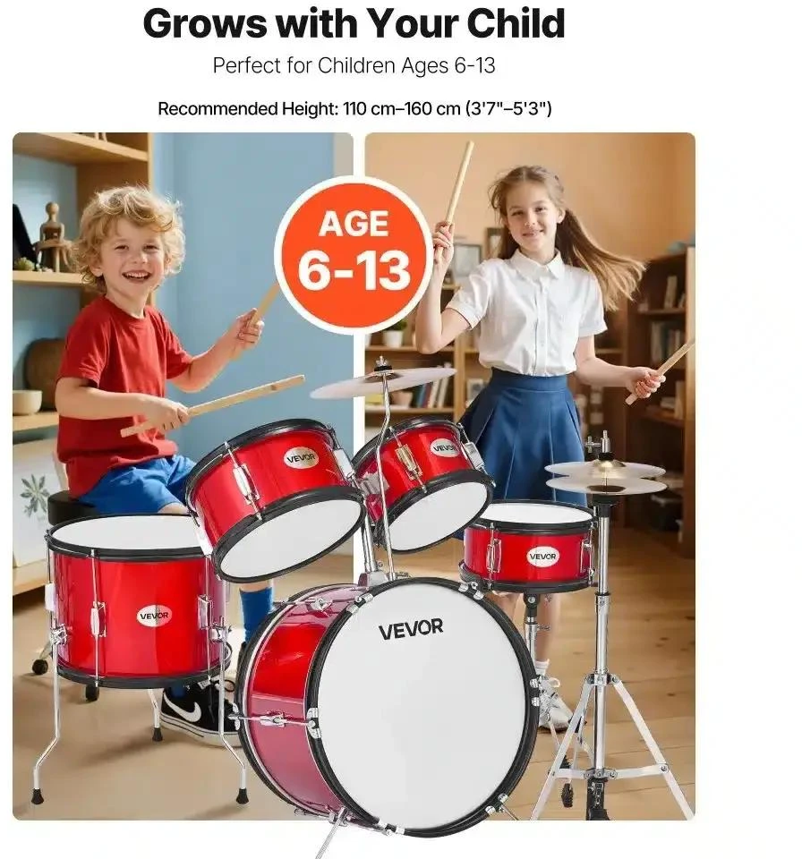 VEVOR Vaikų būgnų komplektas su bosiniu būgnu 41 cm