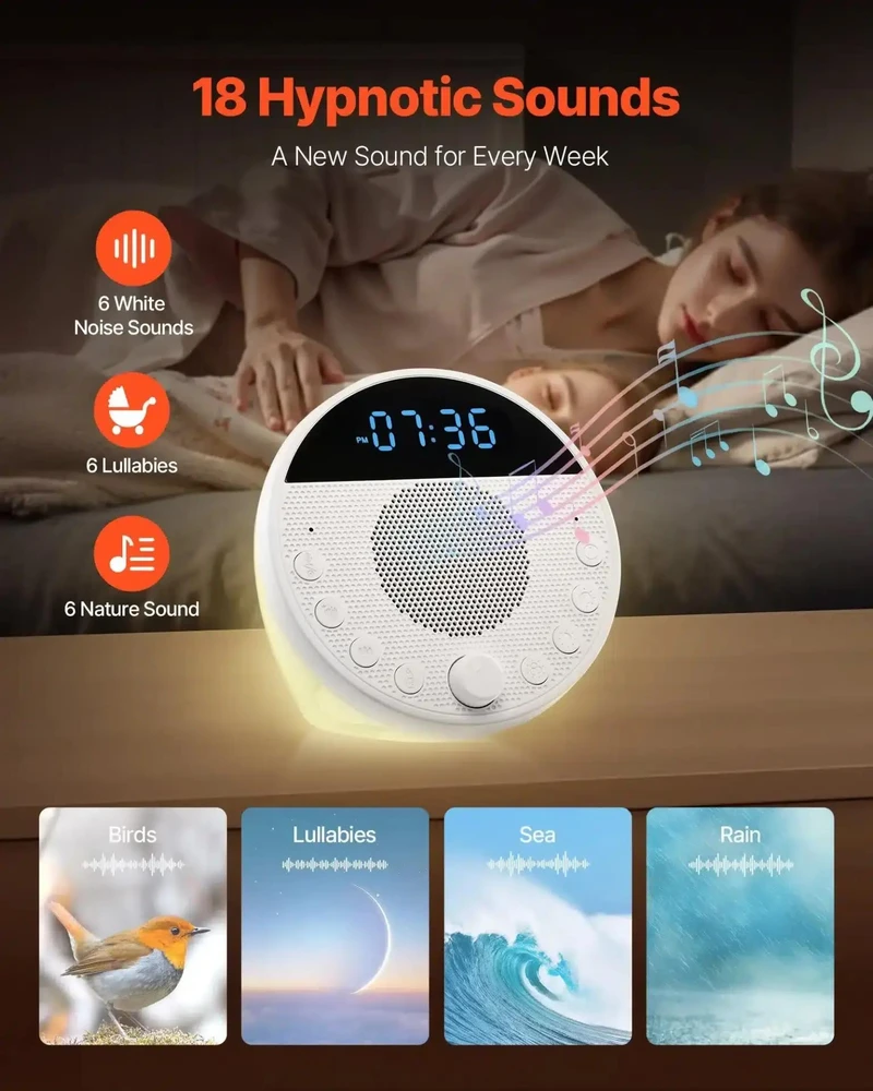 VEVOR Miego aparatūra su 18 garsų ir šviesa