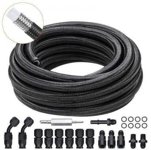 VEVOR 6AN kuro linijos rinkinys, 25 pėdų PTFE žarna