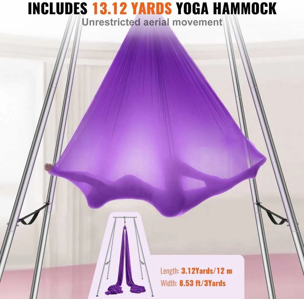 VEVOR Oro jogos stovas su hamaku, violetinis