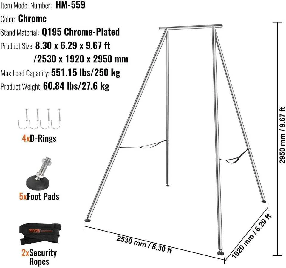 VEVOR Oro jogos rėmas, 2.95 m aukščio