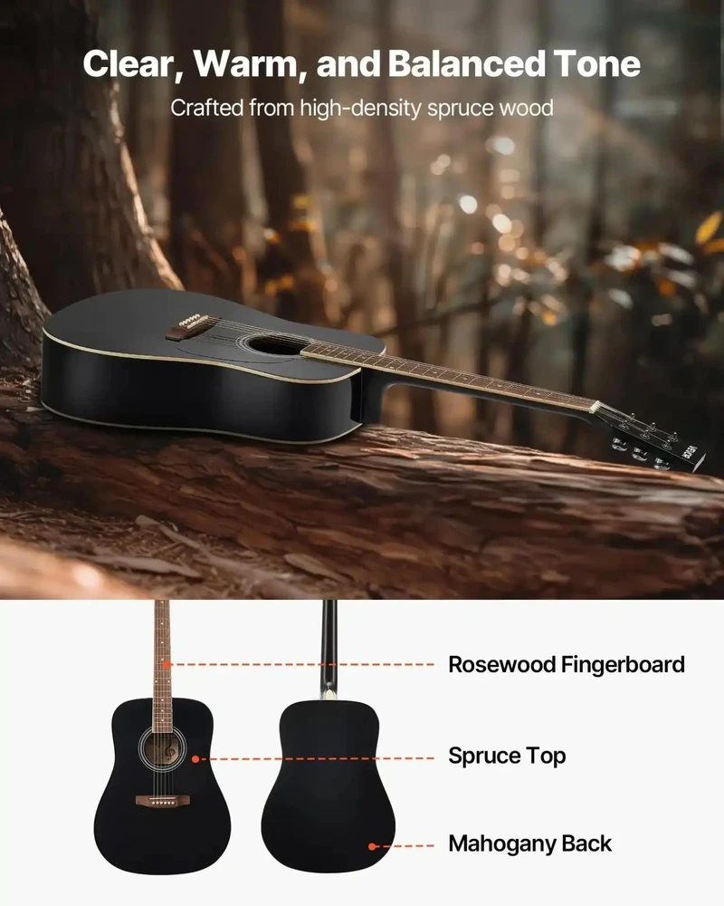 VEVOR Drednoto akustinė gitara 104 cm rinkinys