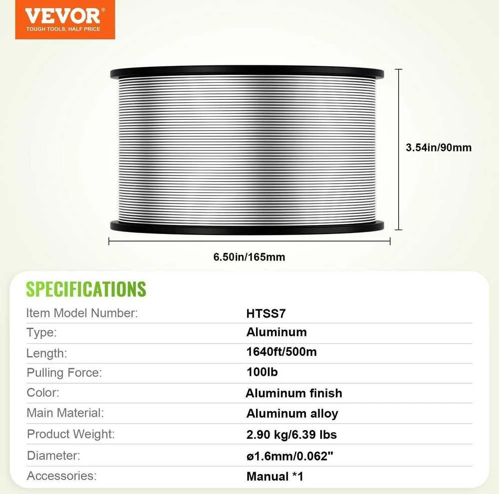 VEVOR 500 m aliuminio viela elektrinei tvorai