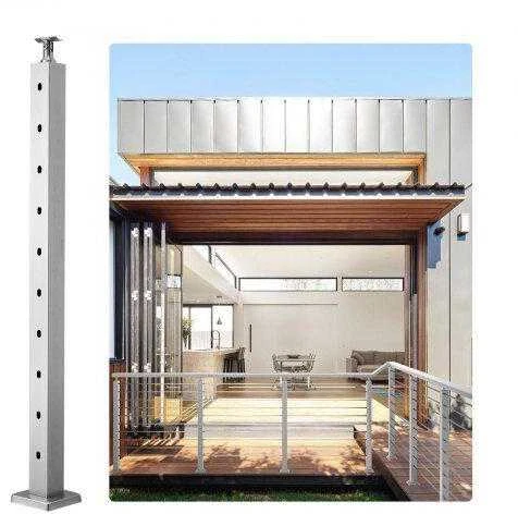VEVOR Rėminimo stulpas 91x5x5 cm sidabrinis