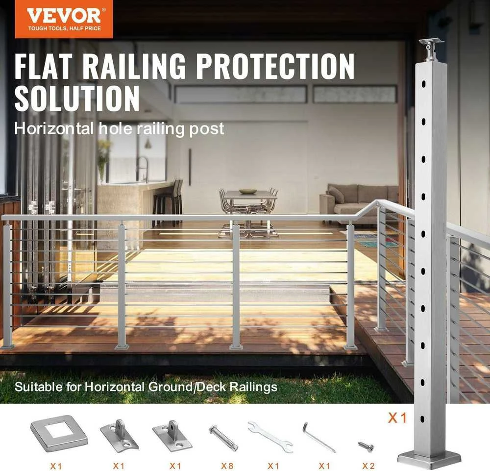 VEVOR Rėminimo stulpas 91x5x5 cm sidabrinis