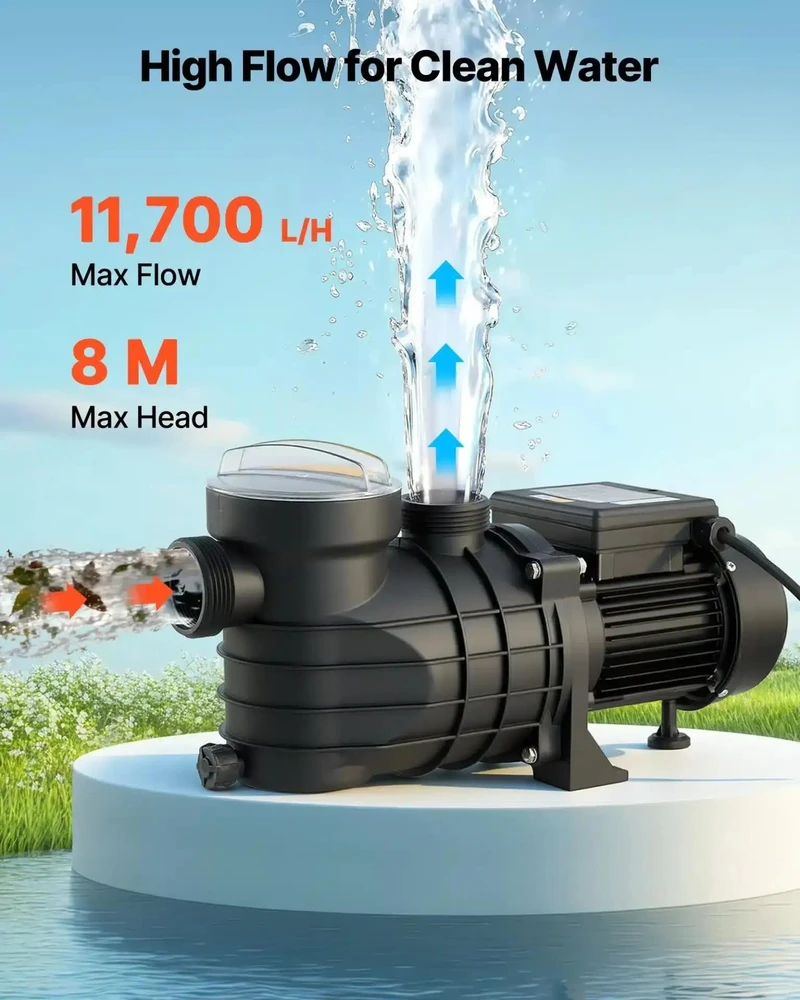 VEVOR Antžeminis baseino siurblys, 250W, 11,700 L/h