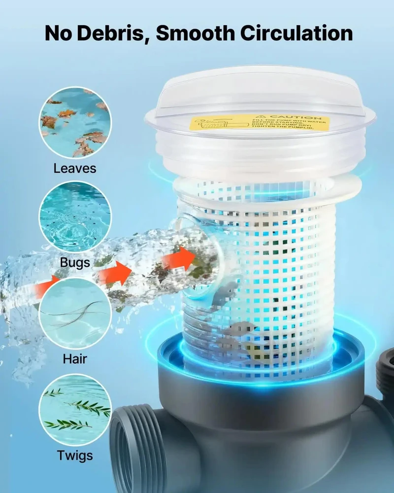 VEVOR Antžeminis baseino siurblys, 250W, 11,700 L/h