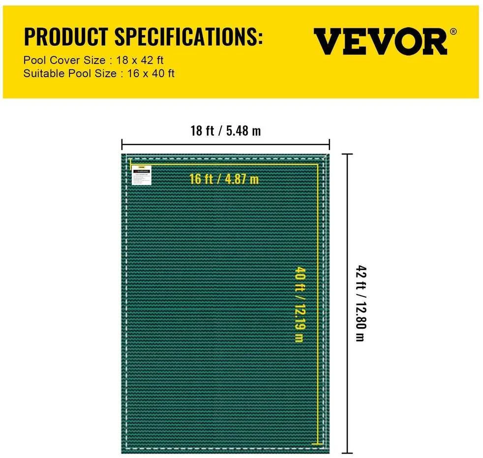 VEVOR Baseino apsauginis dangtis 5.4x12.8m