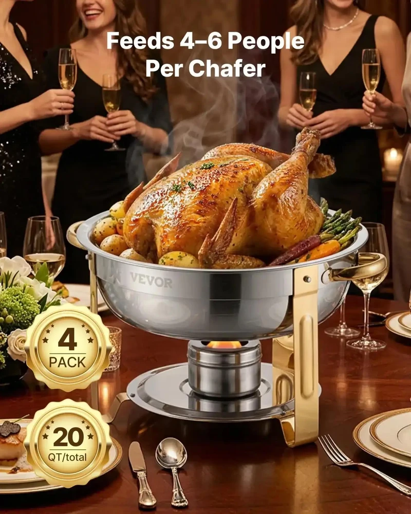 VEVOR 4 dalių apvalus pašildymo indas 4,7L