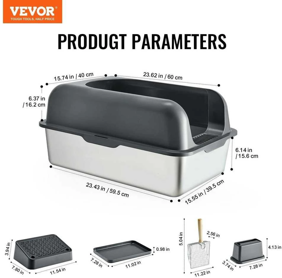 VEVOR Gilus 15 cm kačių tualetas su filtru
