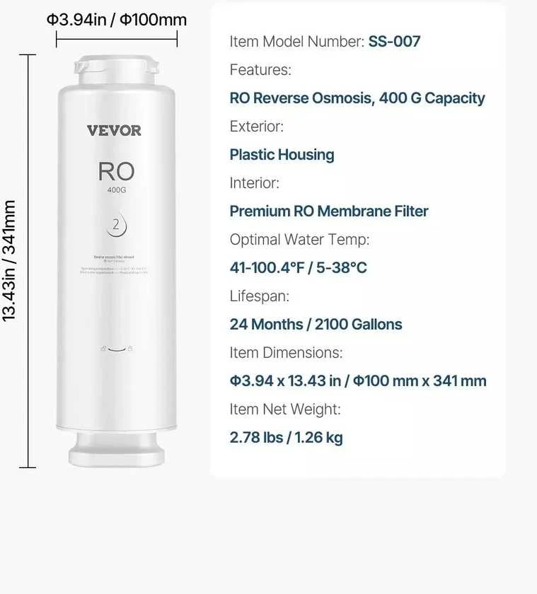 VEVOR Atvirkštinio osmoso sistema SS-002