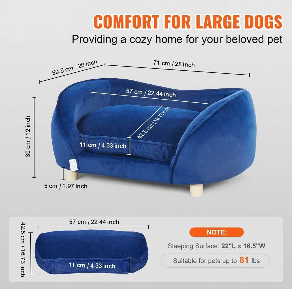 VEVOR Tamsiai mėlyna augintinio sofa, 37 kg svoris