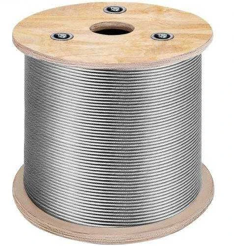 VEVOR Nerūdijančio plieno lynas 1/8" 7x7 vielinis lynas 152m