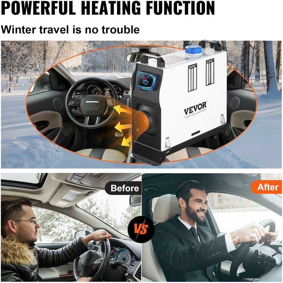 Vevor 8kW dyzelinis šildytuvas automobiliams ir laivams