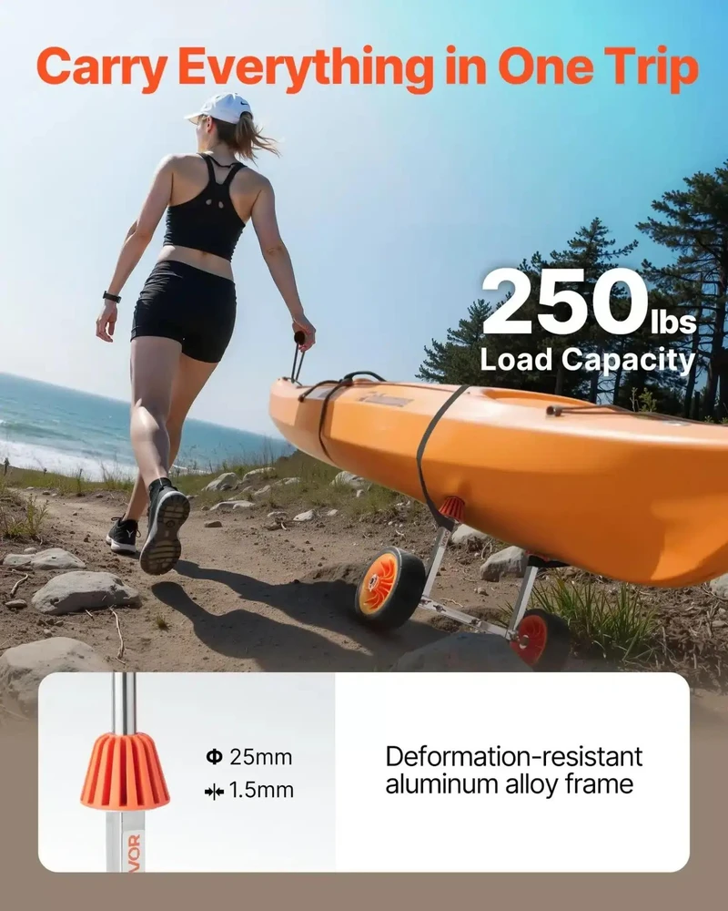 VEVOR Baidarės vežimėlis su 113.4kg apkrova
