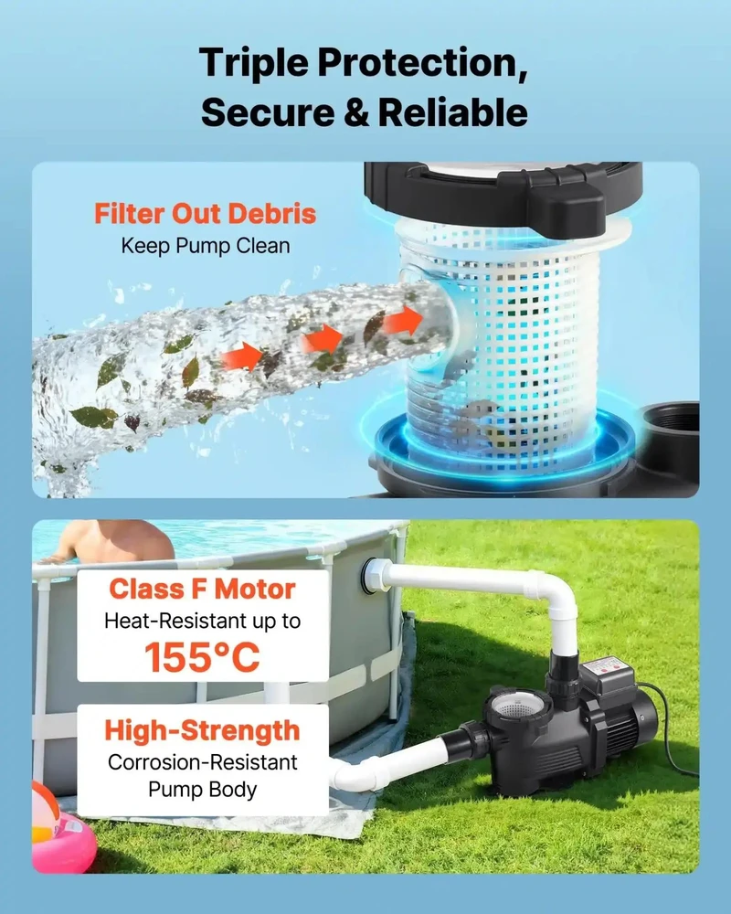 VEVOR Baseino siurblys, 400W, didelė galia