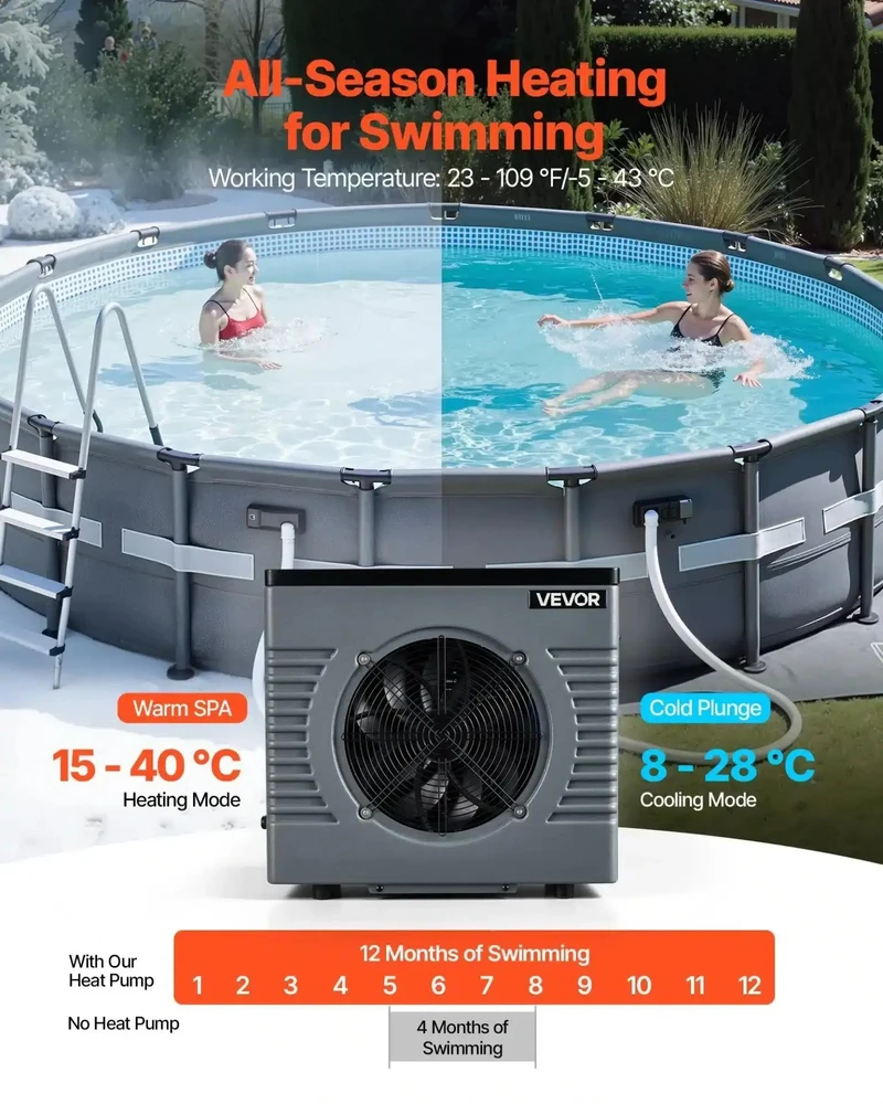 VEVOR 4920 W baseino šilumos siurblys