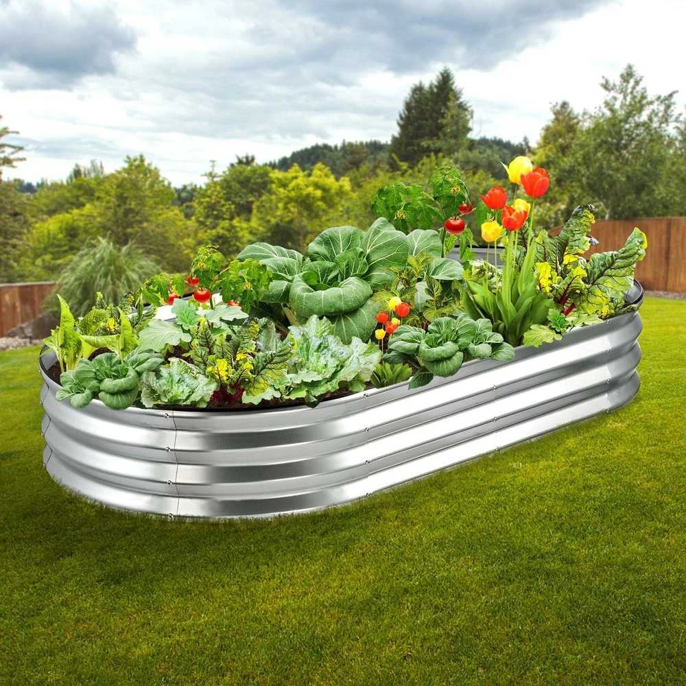 Vevor Cinkuota metalinė dėžė daržovėms 180x90x30cm