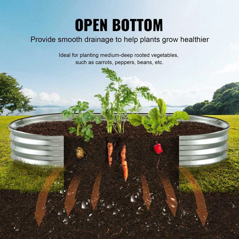 Vevor Cinkuota metalinė dėžė daržovėms 180x90x30cm