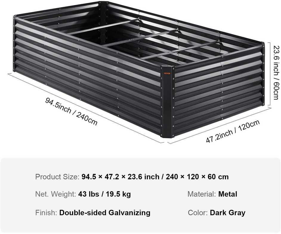 VEVOR Cinkuoto metalo sodinukų dėžė 240x120x60cm
