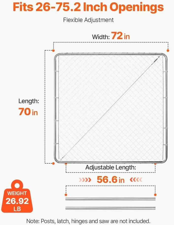 VEVOR Tvoros vartai sodo tinklui 92 x 122 cm
