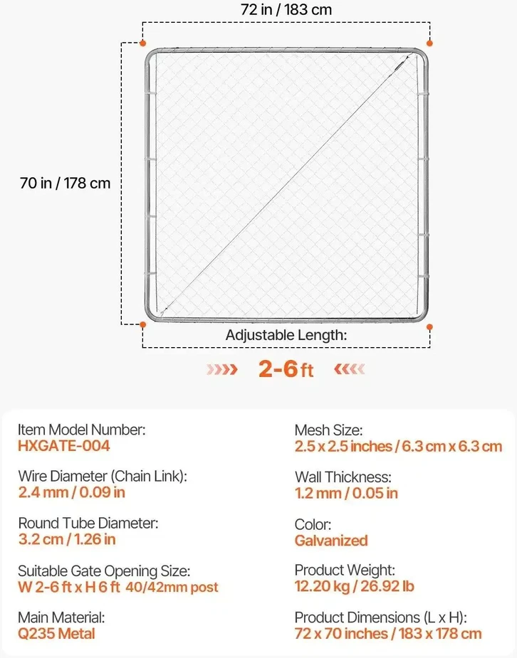 VEVOR Tvoros vartai sodo tinklui 92 x 122 cm