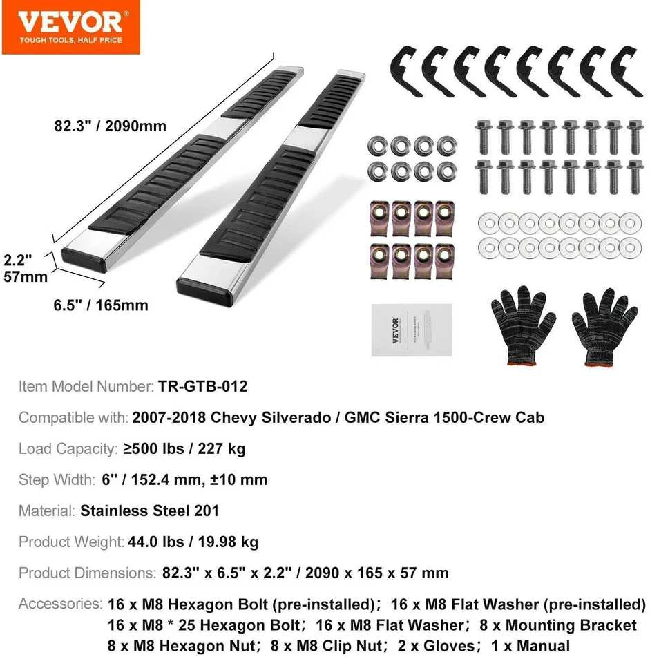 VEVOR Chevy Silverado ir GMC Sierra šoniniai laiptai