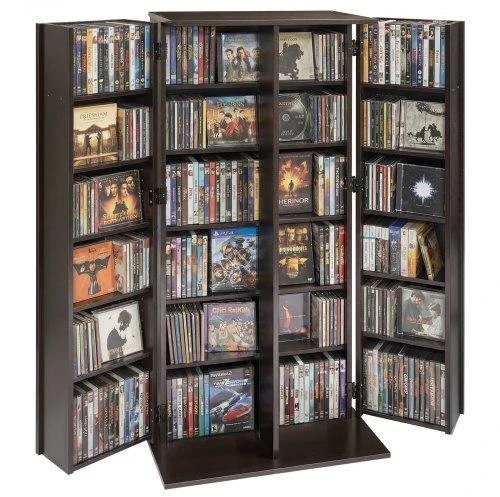 VEVOR Medijos laikymo spinta, 6 lentynų DVD organizatorius