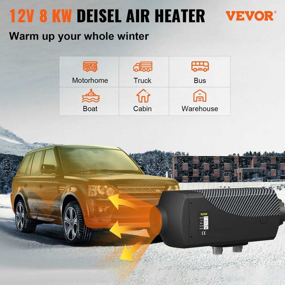 Vevor 8 kW dyzelinis šildytuvas su nuotoliniu valdymu