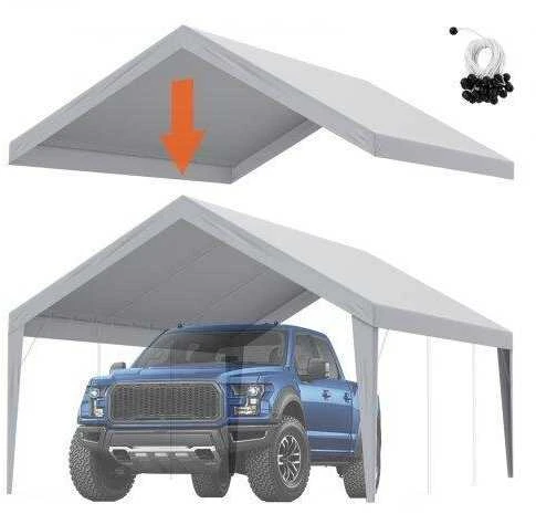 VEVOR Pakeičiamas automobilių stoginės tentas 396 x 610 cm, pilkas