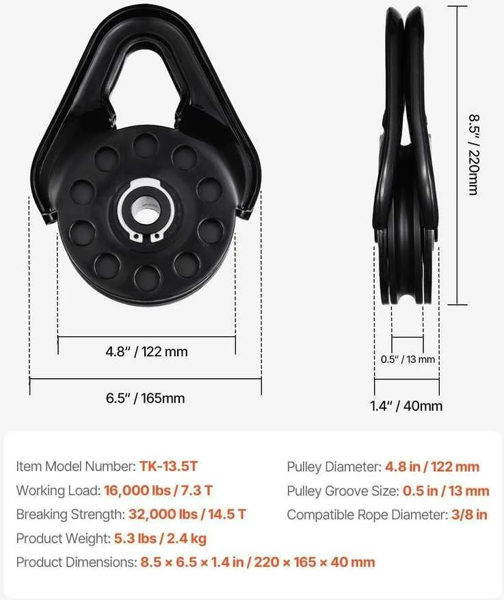 VEVOR 14,5 tonos gelbėjimo skriemulys ATV UTV