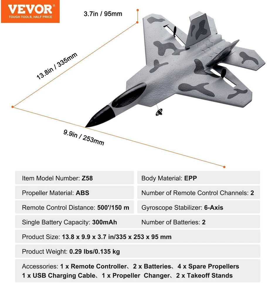 HX RC lėktuvas žaislas su 2,4 GHz nuotolinio valdymo pultu