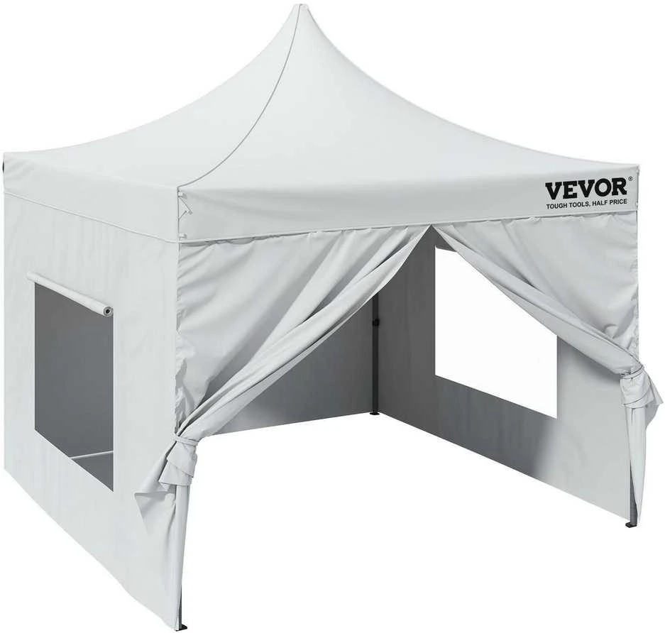 VEVOR Išskleidžiama pavėsinės palapinė 304x304cm su sienelėmis