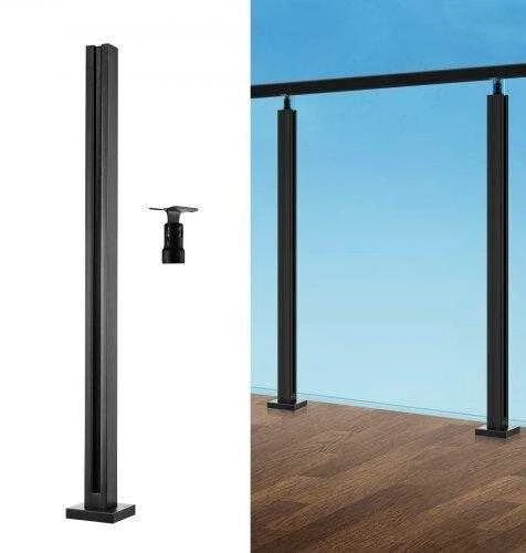 VEVOR Stiklo spaustukas juodas 91 cm turėklams