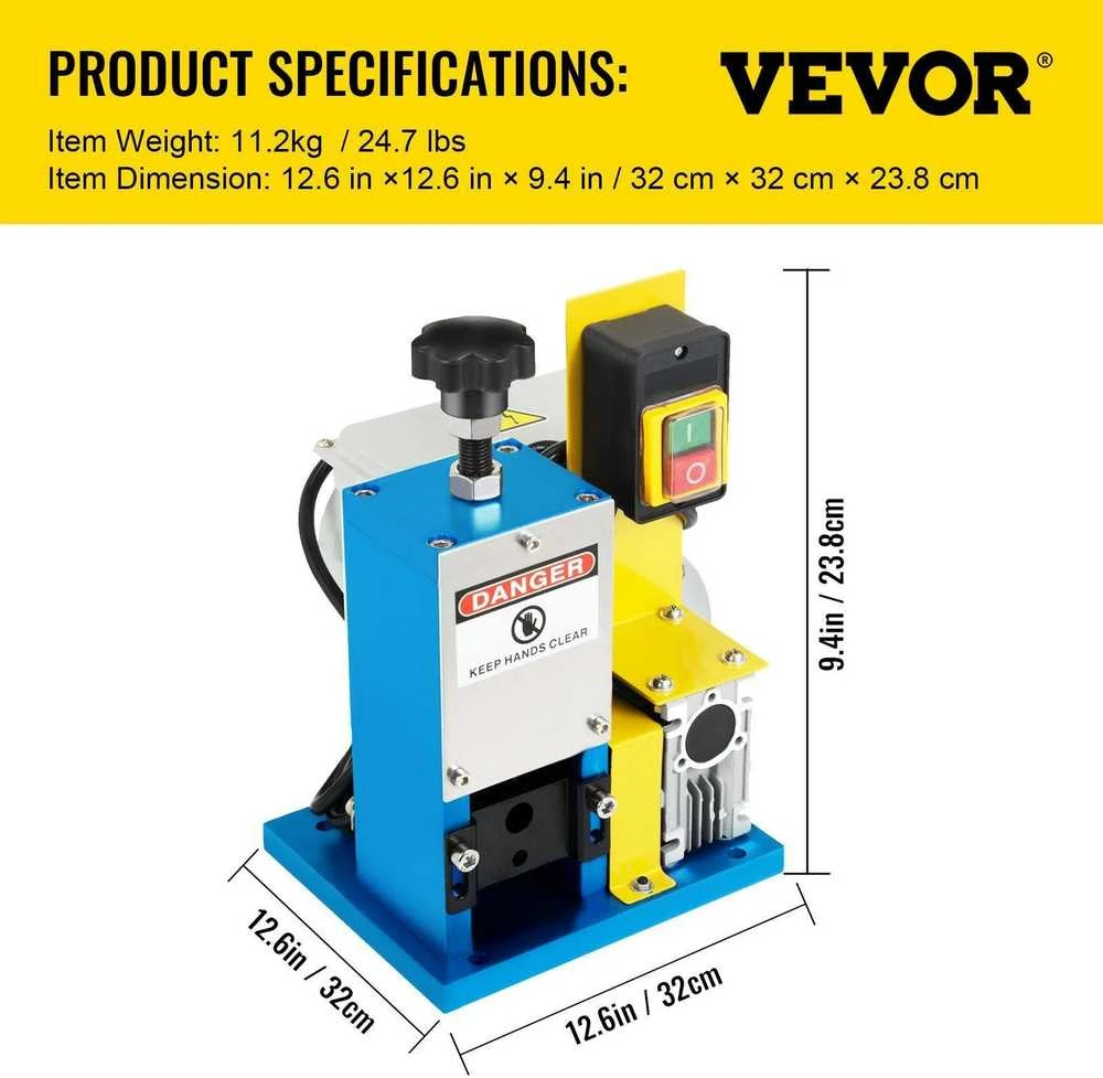 VEVOR Elektrinė vielos nuėmimo mašina 1,5-25 mm