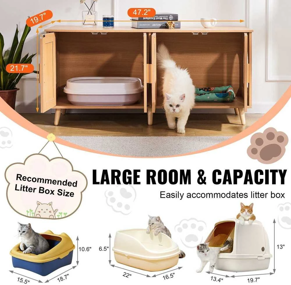 VEVOR Žalių durų kačių tualeto kabinetas