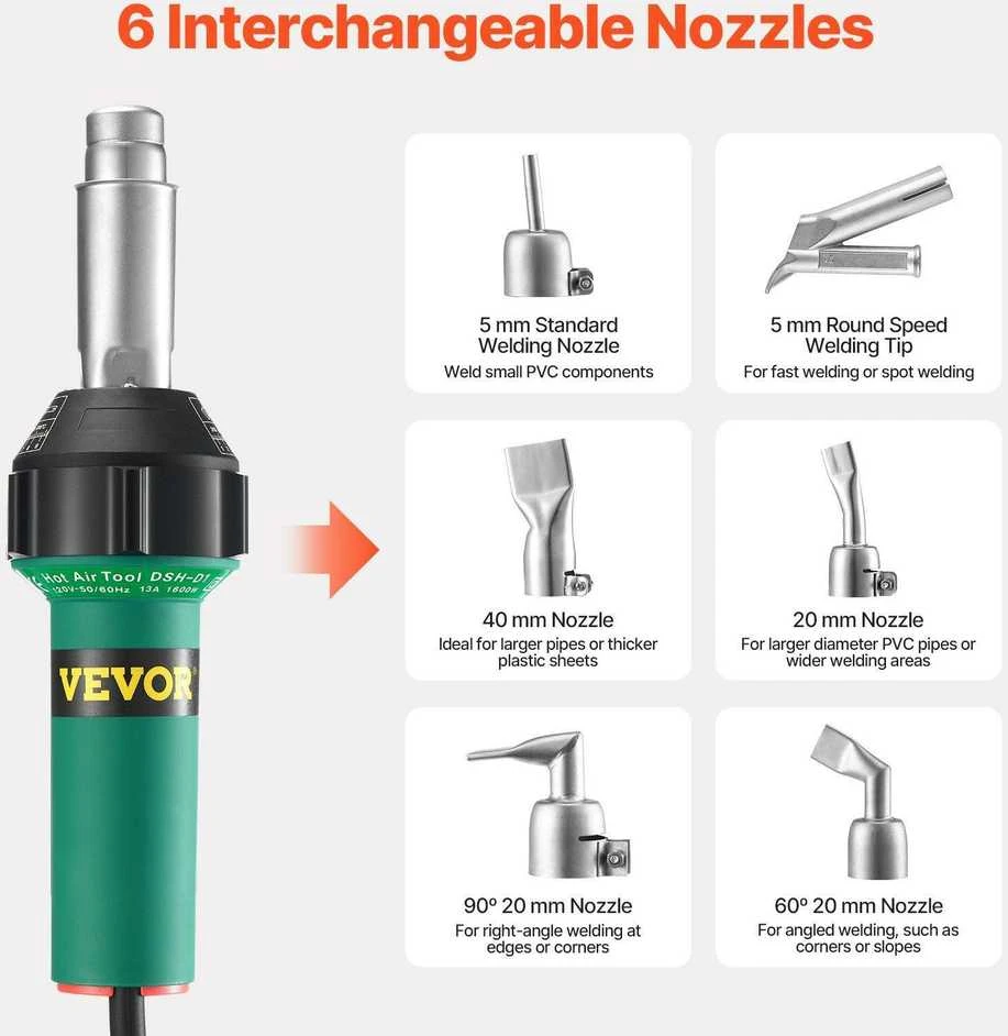 VEVOR Plastiko karšto oro suvirinimo aparatas 1600W
